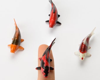 4 CM - Figura De Peixe Koi - [Coleção Rubi] - Figura De Resina - Colecionáveis E Decoração
