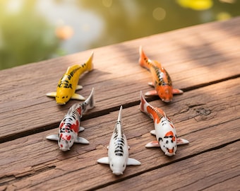 Dragon Scale Koi Resin Figurine – Hand-Painted Mini Sculpture, 2–15 cm Options for Aquarium Decor