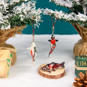 Decorazione natalizia 3D a forma di carpa Koi da appendere - Decorazione e regalo di Natale - Decorazione festiva per l'albero