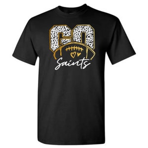 Go Saints Leopard Print Animal Print Saints Fan T-shirt Mommy and Me Matching Tees Gift