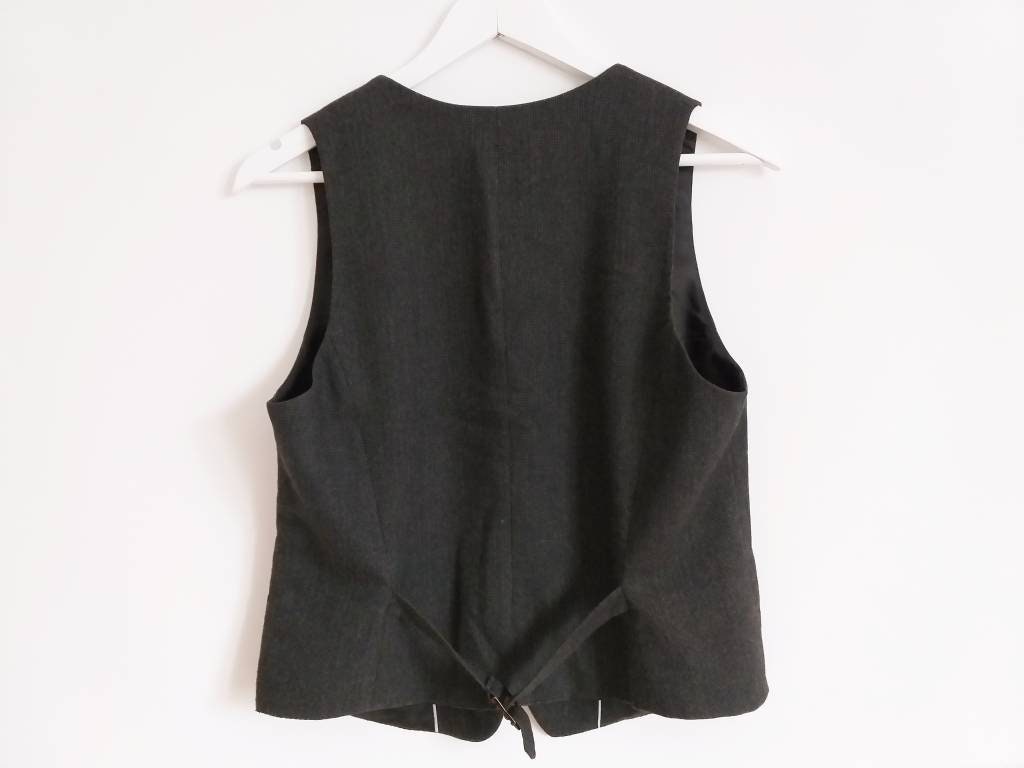 Black Costume Vest, Women's Suit Vest, Full Back Vest, Dancer's Costume