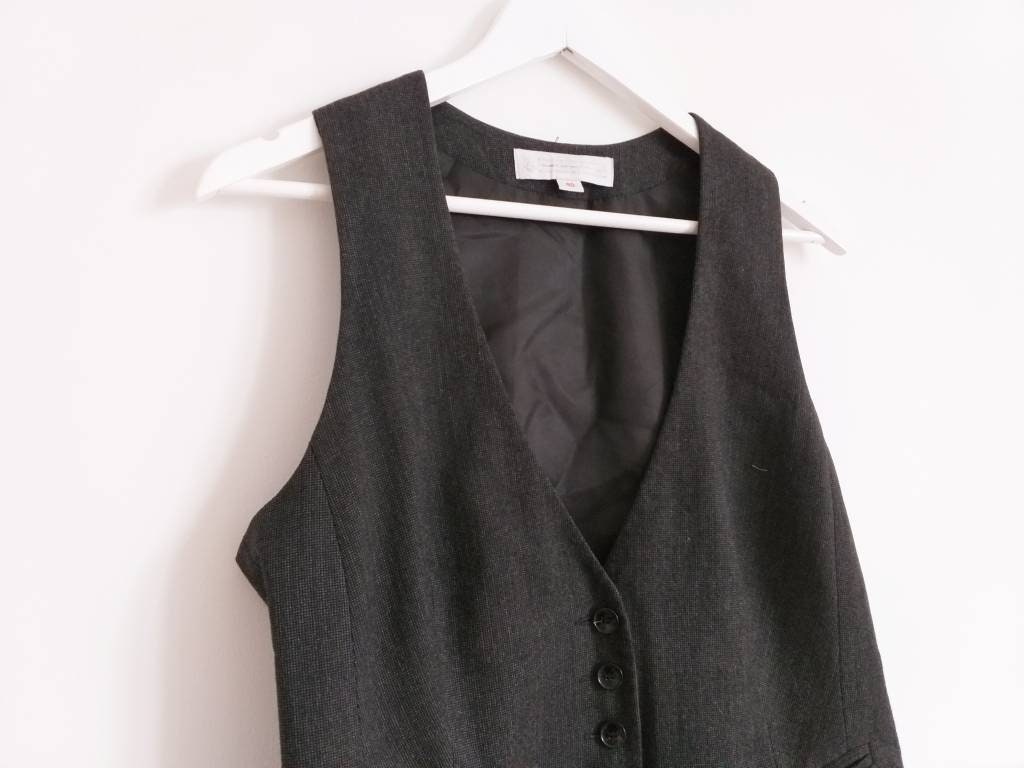 Black Costume Vest, Women's Suit Vest, Full Back Vest, Dancer's Costume
