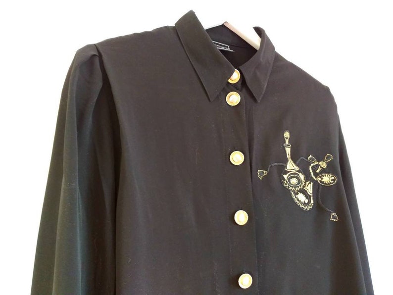 Golden Button Closure Blouse