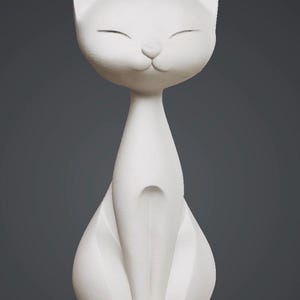 Chat décoratif au design élégant – Impression 3D