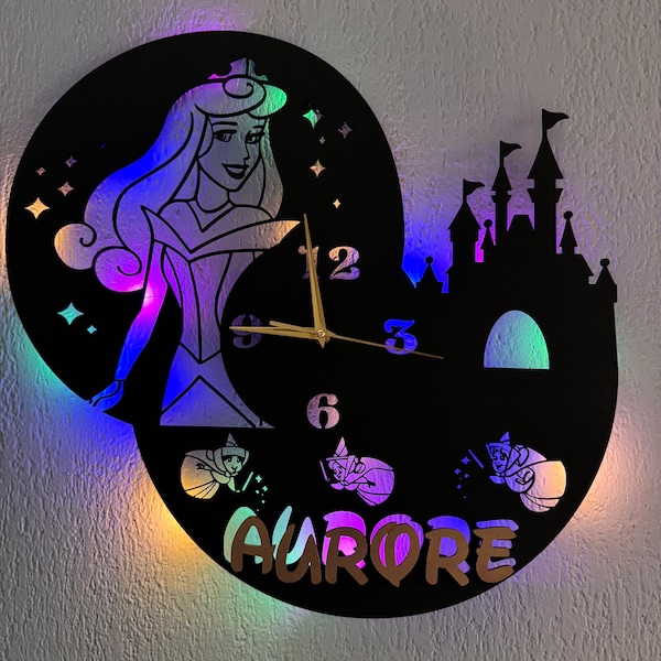 Horloge princesse avec prenom