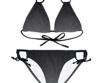 Zweifarbiges zweiteiliges Bikini-Set, zweifarbiger Badeanzug, Bikini mit verstellbaren Trägern, Sommer-Geschenkidee, Pool-Kleidung, Strandbekleidung