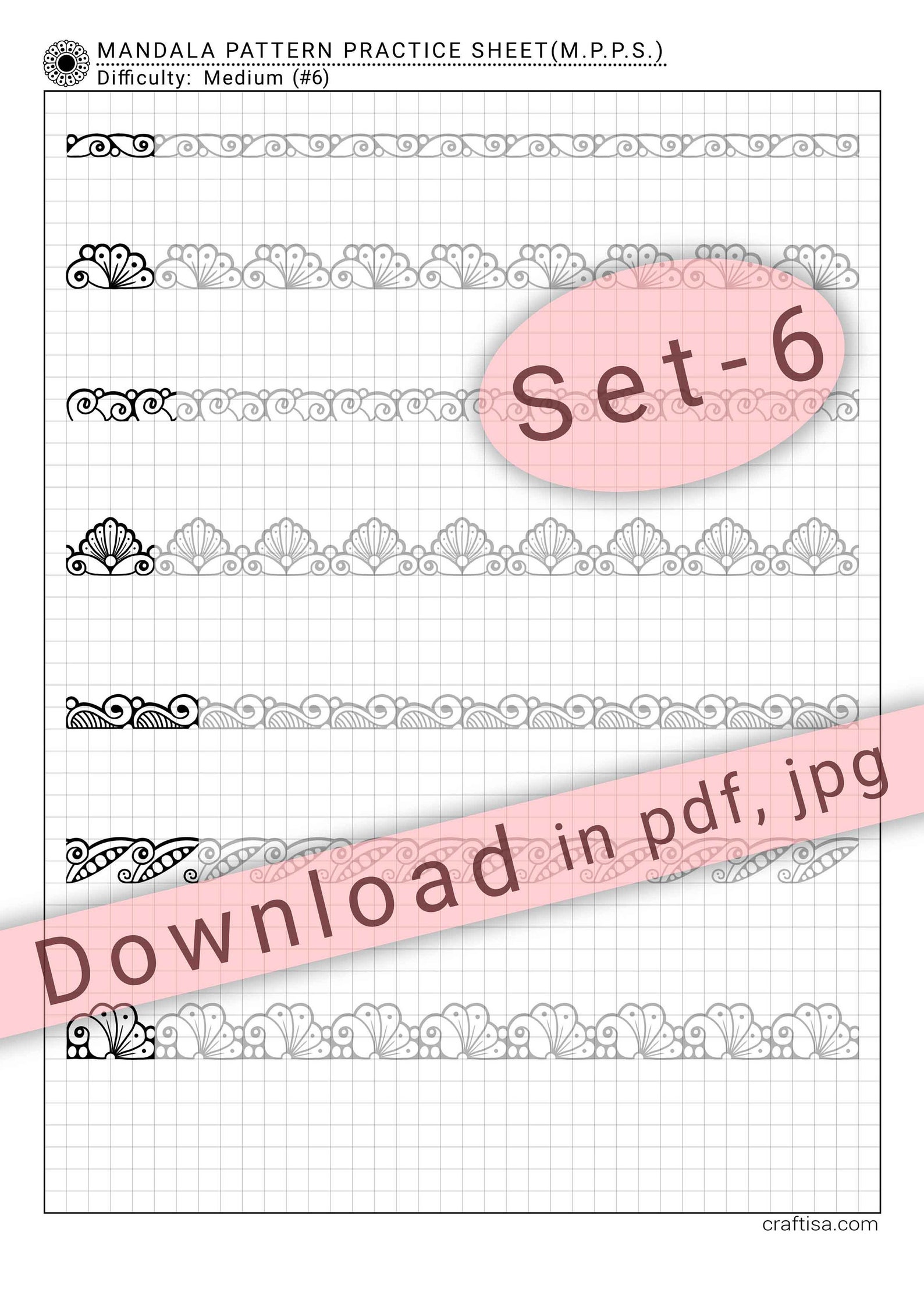 8 Mandala Practice Sheets set-6 in PDF/JPG for Mandala - Etsy