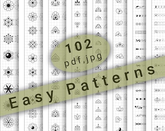 102 Easy Basic Mandala Patterns to Practice in PDF/JPG for Mandala Practice and Art Therapy | Instant Digital download in A4 size