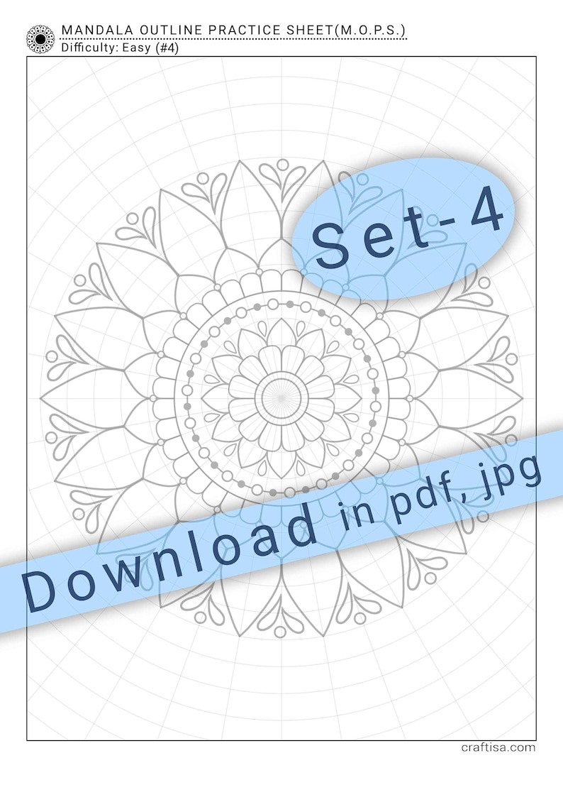Mandala Info.pdf 8 Mandala Practice Sheets (set-4) in PDF/JPG for Mandala Practice and ...