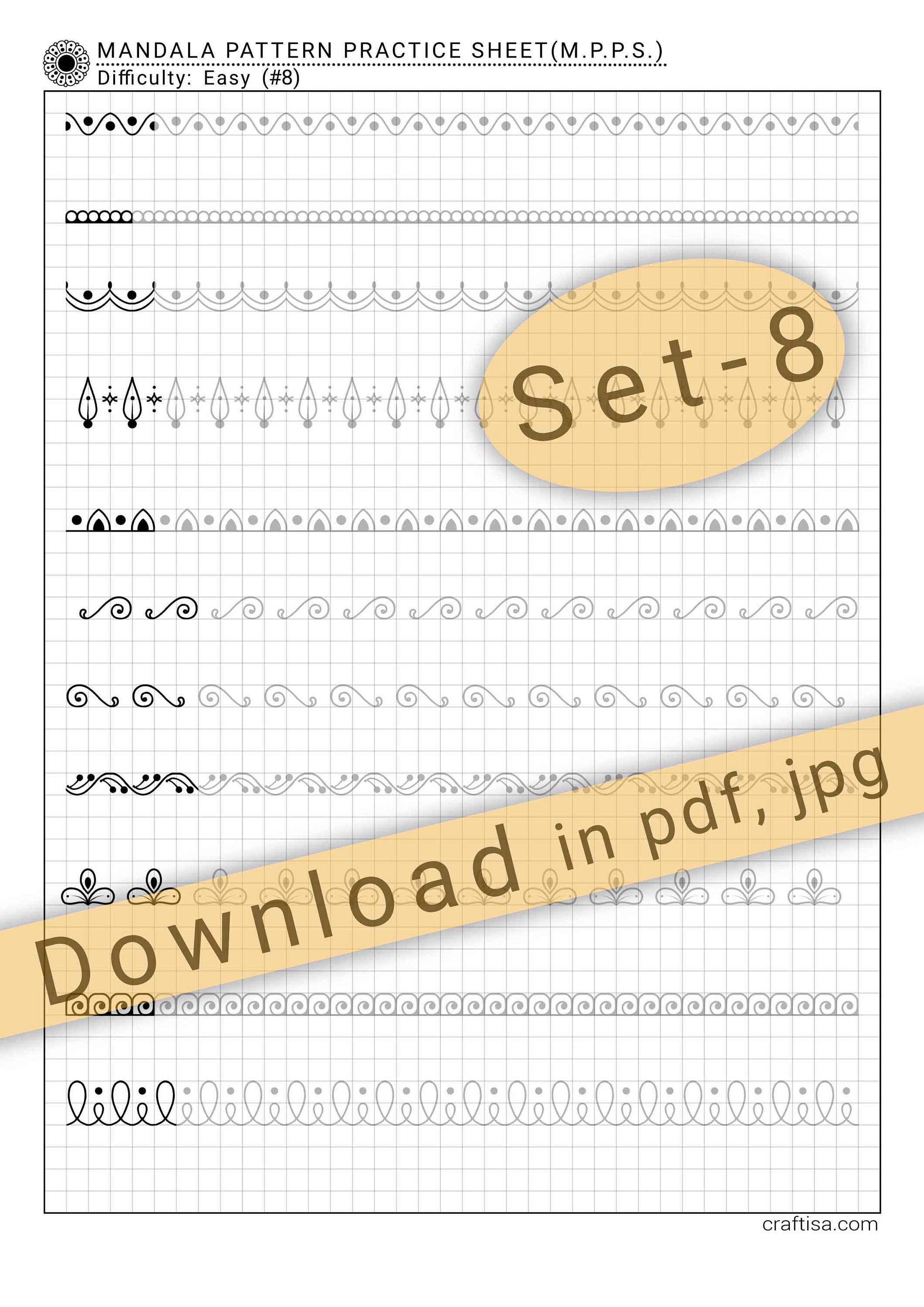 8 Mandala Practice Sheets set-8 in PDF/JPG for Mandala Practice and Art ...