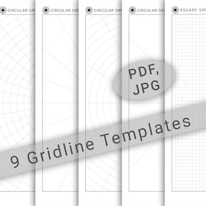 9 Gridline Templates in PDF/JPG for Mandala Practice and Art Therapy | Instant Digital download in A4 size