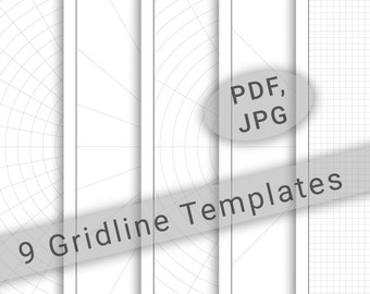 9 Gridline Templates in PDF/JPG for Mandala Practice and Art Therapy | Instant Digital download in A4 size