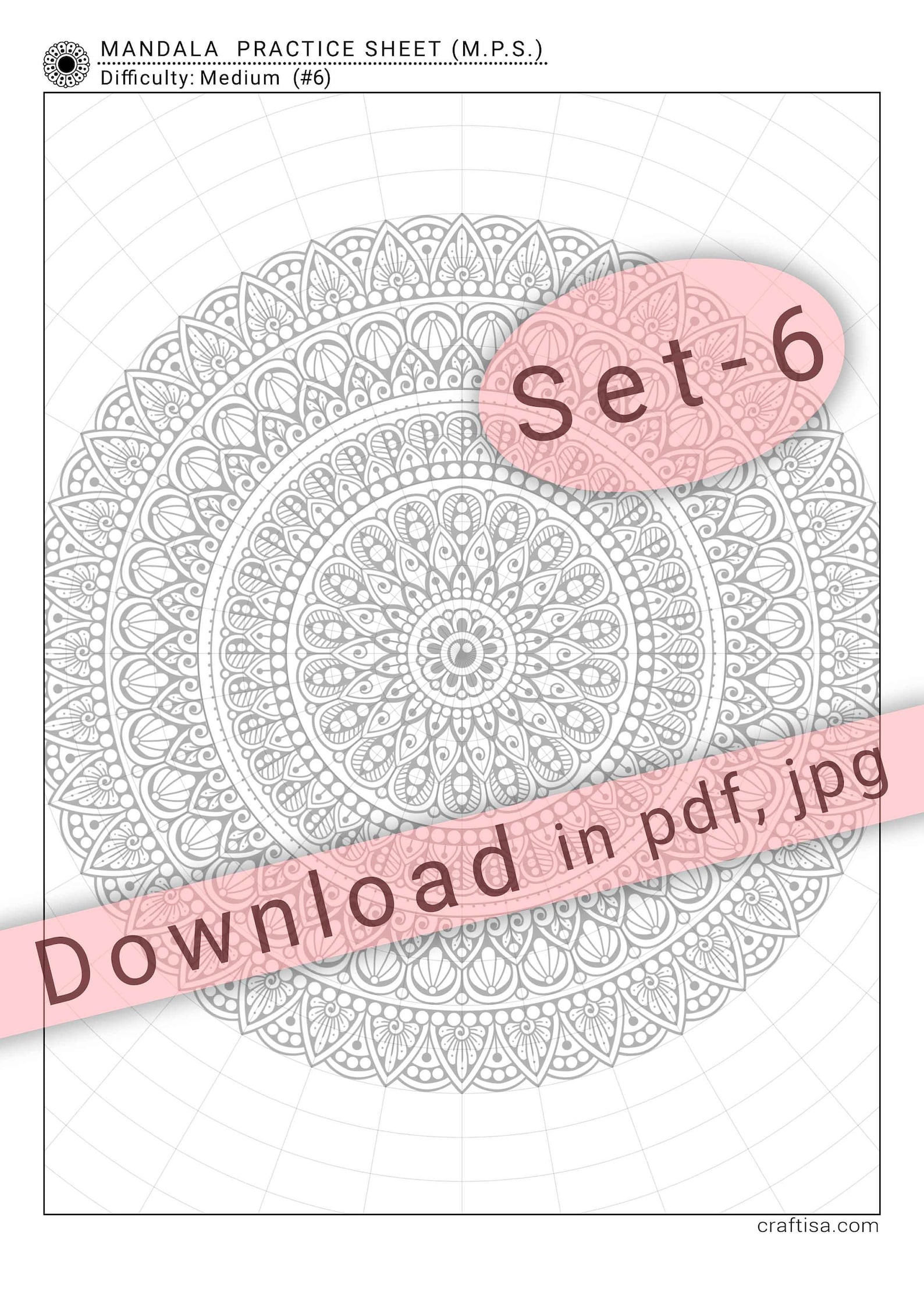 Mandala Info.pdf 8 Mandala Practice Sheets (set-6) in PDF/JPG for Mandala Practice and ...