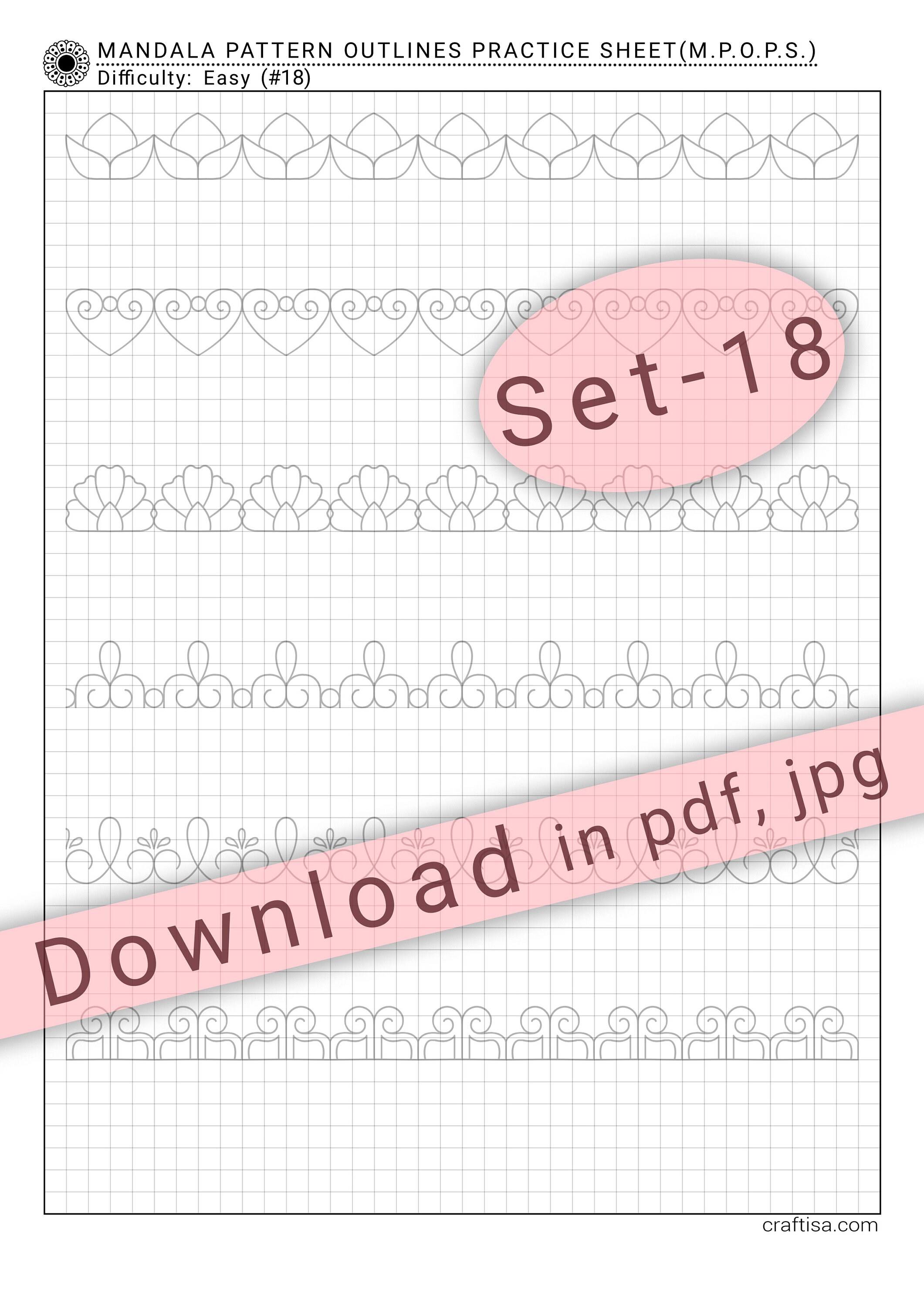 8 Mandala Practice Sheets set-18 in PDF/JPG for Mandala Practice and ...
