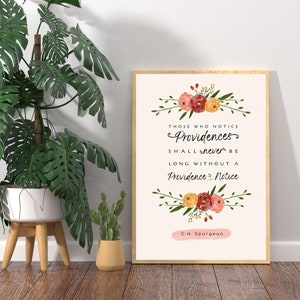 Charles Spurgeon Quote Floral Printable Wall Art