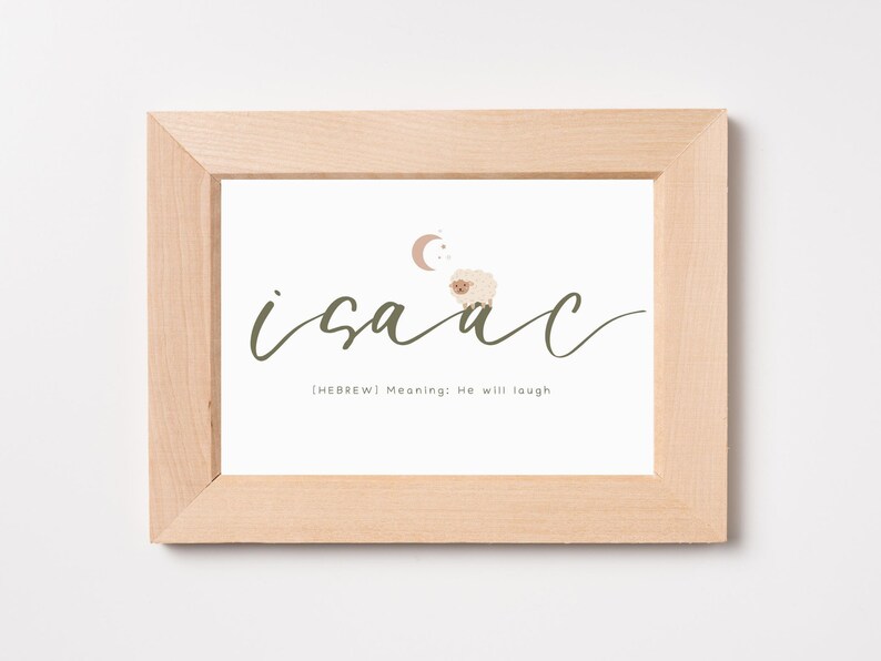Isaac Biblical Name and Meaning Wall Print - Etsy