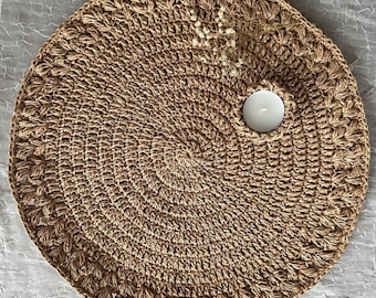 Handmade Raffia Placemat – Natural Boho Table Mat, Round Woven Jute Style, Sustainable Table Decor, Minimal Dining & Home Styling