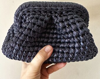 Handmade metallic snake leather clutch, Evening pouch clutch