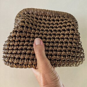 Pochette au crochet métallique faite à la main, pochette de soirée métallique