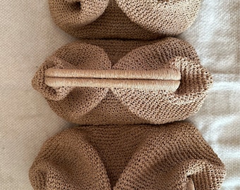 Hand-crocheted natural raffia clutch *a must-have for your summer closet*