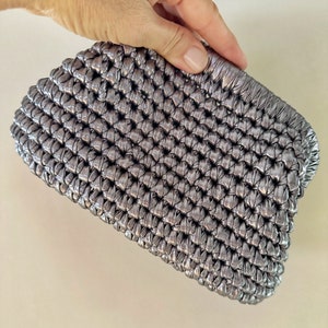 Pochette métallique crochetée main en nickel, pochette métallique incontournable