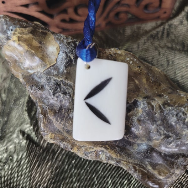 Rune Pendant Carved into Bone - Kenaz