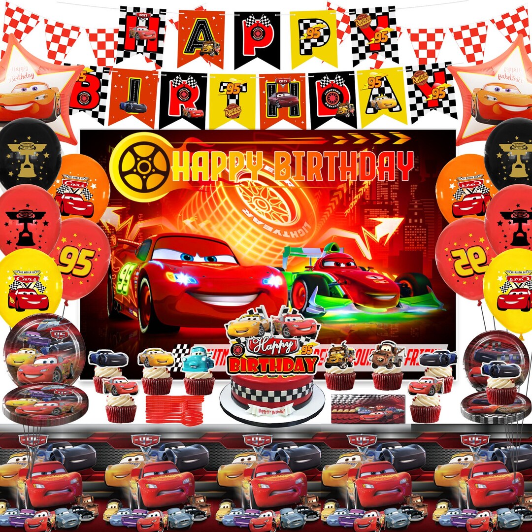 Lightning Mcqueen Birthday Party Supplies Party Decorations - Etsy