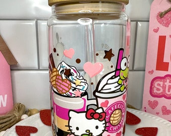 Vasos para café helado de 16 oz con pajita, adorno para pajita y caja de regalo