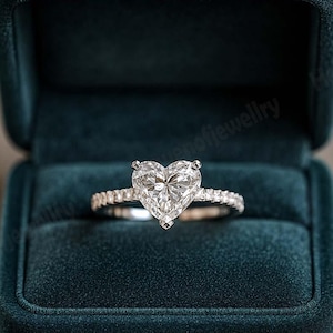 Heart Cut engagement ring 925 Sterling Silver Promise ring Diamond ring Simulant ring Solitaire ring Gift for her Personalized Gold Rings
