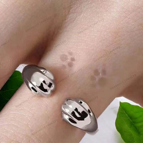 Cat's Paw Ring Cute Ring 925 Sterling Silver Ring Man Woman Ring Lover Ring Biker Ring Engagement Ring Handmade Ring Jewelry Gift For Love