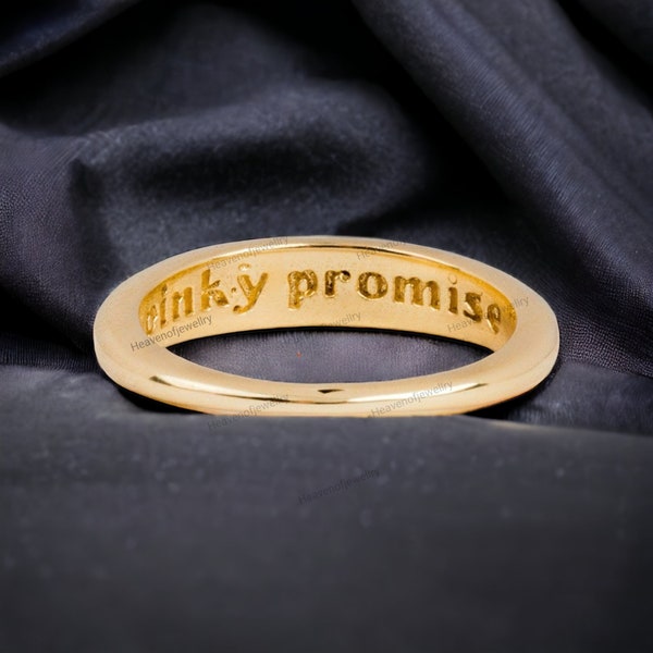 Ecstatic Pinky Promise Ring - 18K Yellow Symbolic and Art Deco Design, Perfect for Beautiful Couples or as a Special Gift to a Loved One.