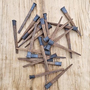 Chiodi originali in ferro battuto antico - 3 pollici - Chiodi forgiati a mano del 1800 per lavorazione del legno e restauro vintage, chiodi forgiati, progetti fai da te