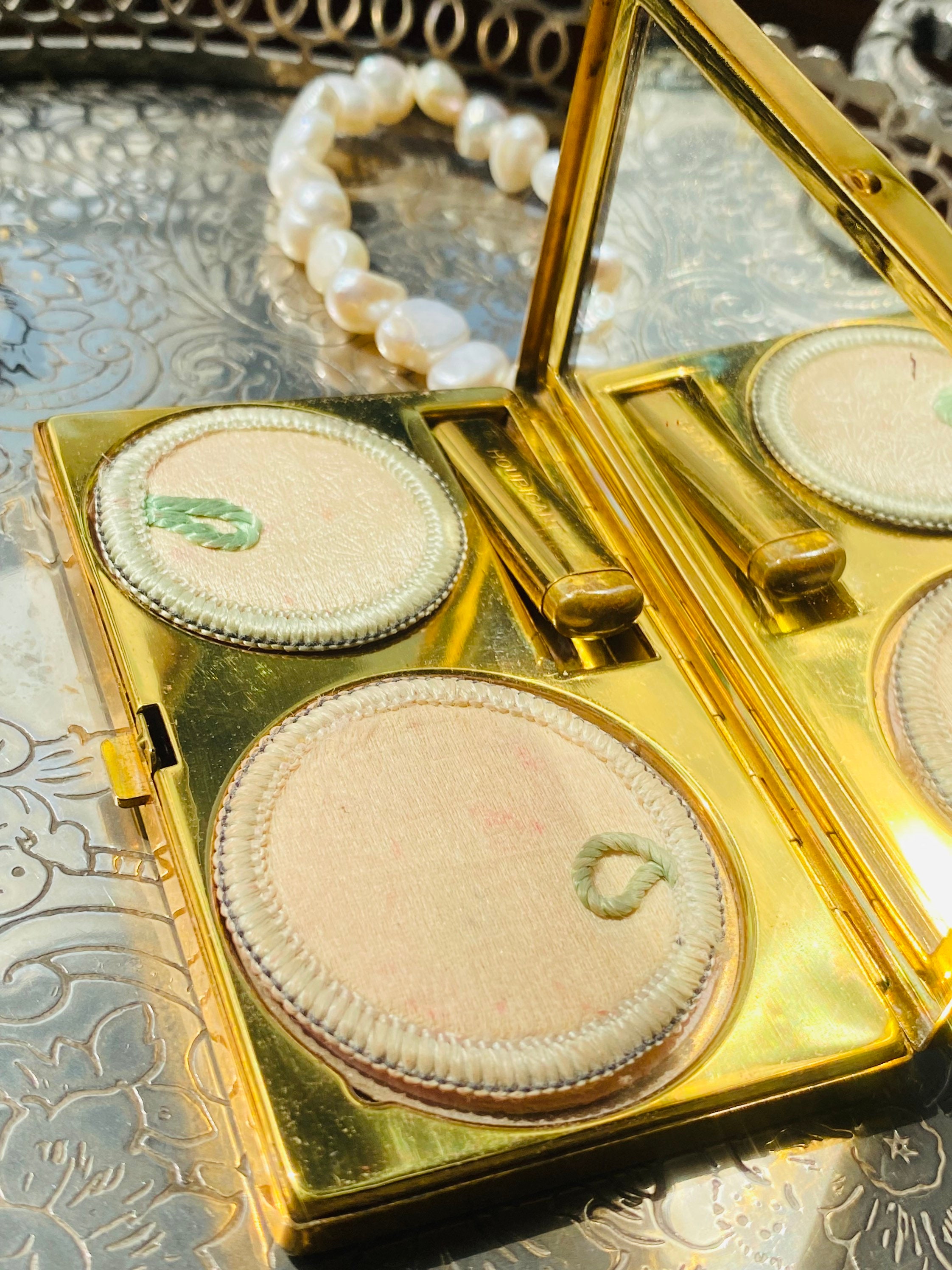 RARE Houbigant Art Deco Vintage Multi Mirror Compact Duo Tiny - Etsy