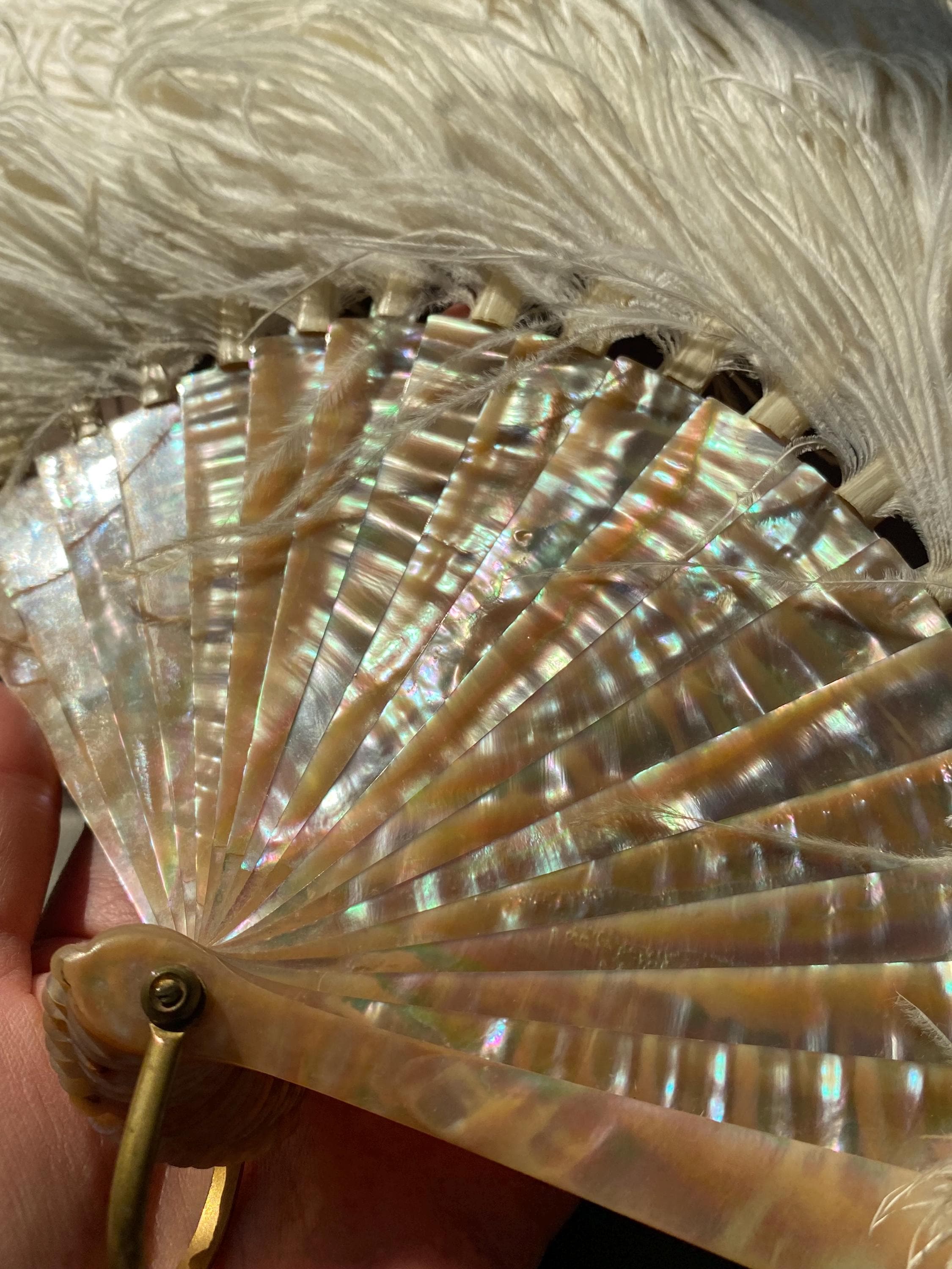 Ventaglio In Piume Marabù Stile Anni '20 - Pieghevole Per Feste, Matrimoni E Halloween, Rosso - Foto 8