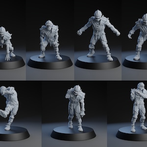 Vampire Thrall Linemen by BruteFun Miniatures. Designed for Fantasy Football, Death Bowl, and similar games