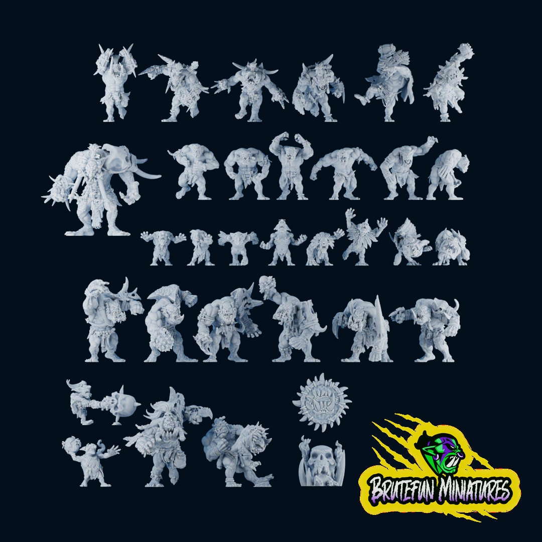 Savage Orc Fantasy Football Team/death Bowl by Brutefun Miniatures. Ork, Troll, Goblin. Etsy