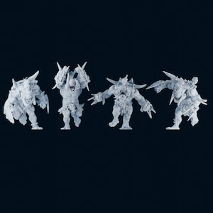 Savage Orc Blitzers by BruteFun Miniatures. Designed for Fantasy Football, Death Bowl, and similar games.