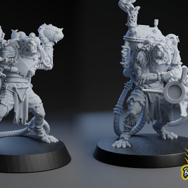 TechRats Throwers by BruteFun Miniatures, Ratmen, Fantasy Football, DeathBall, etc.