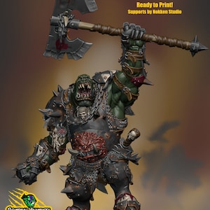 Magnum Orcus Orc Warlord by Brutefun Miniatures. Fantasy, Orks and Goblins.