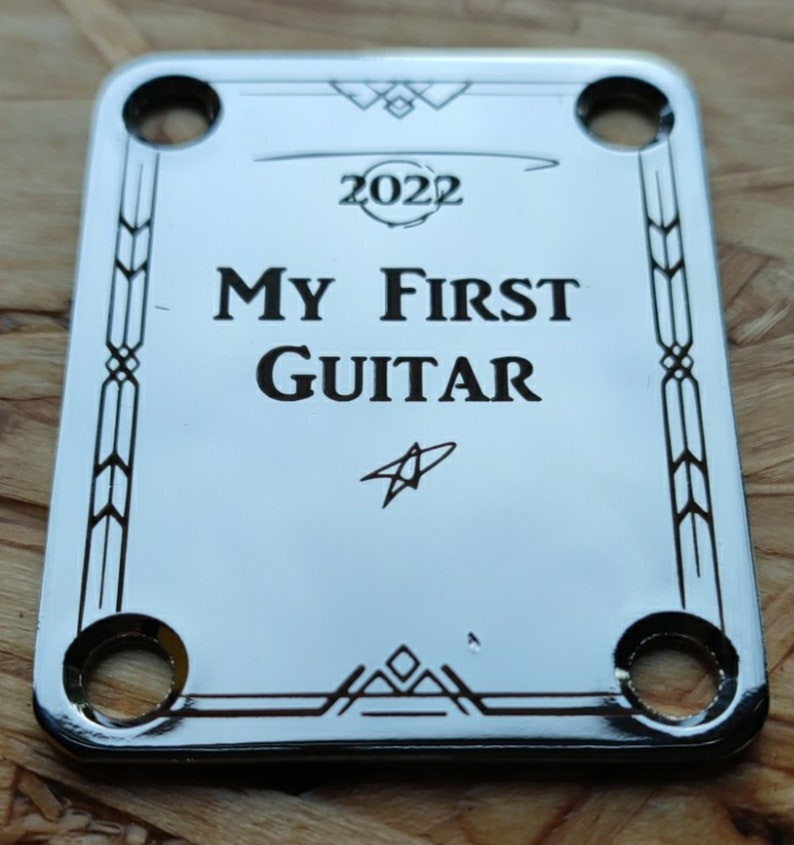 Custom Laser Engraved Guitar Neck Plate Etsy
