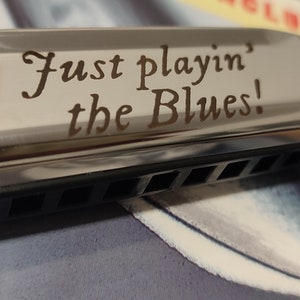 personalised custom laser engraved harmonica in key of C