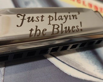personalised custom laser engraved harmonica in key of C