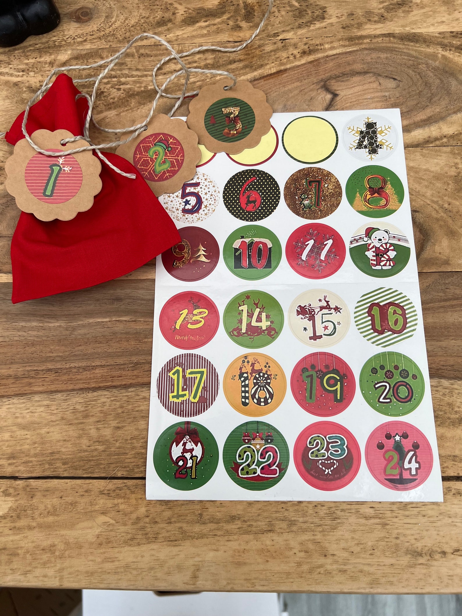 Advent Calendar Bag Red - Etsy