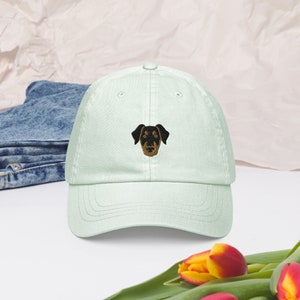 Natural Doberman Hat / Uncropped ears Doberman hat / Doberman embroidered baseball hat for doberman owners / Doberman lovers gift