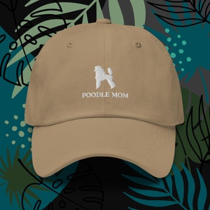 Standard Poodle Mom Hat / White Poodle Mom Cap / Embroidered Poodle Mom Hat / Gifts for Poodle Mom / Poodle Mama Hat / White Standard Poodle