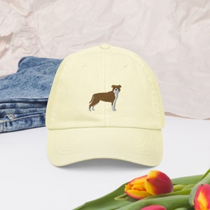 Pitbull Hat / Tan and White Pitbull Embroidery / Pitbull Lover Gifts/ Pitbull Mom Hat
