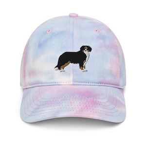 Bernese Mountain Dog Hat, Tie dye hat, Embroidered Hat, Gifts For Bernese Mountain Dog Owners, Berner Mom Hat, Bernese Mountain Dog Dad Hat