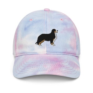 Embroidered Bernese Mountain Dog Hat, Tie dye hat, Berner Mom Gift, Bernese Dad Gifts, Bernese Lover Gifts