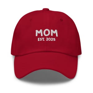 2025 Mom-to-Be Hat: Embroidered Chino Cotton Twill