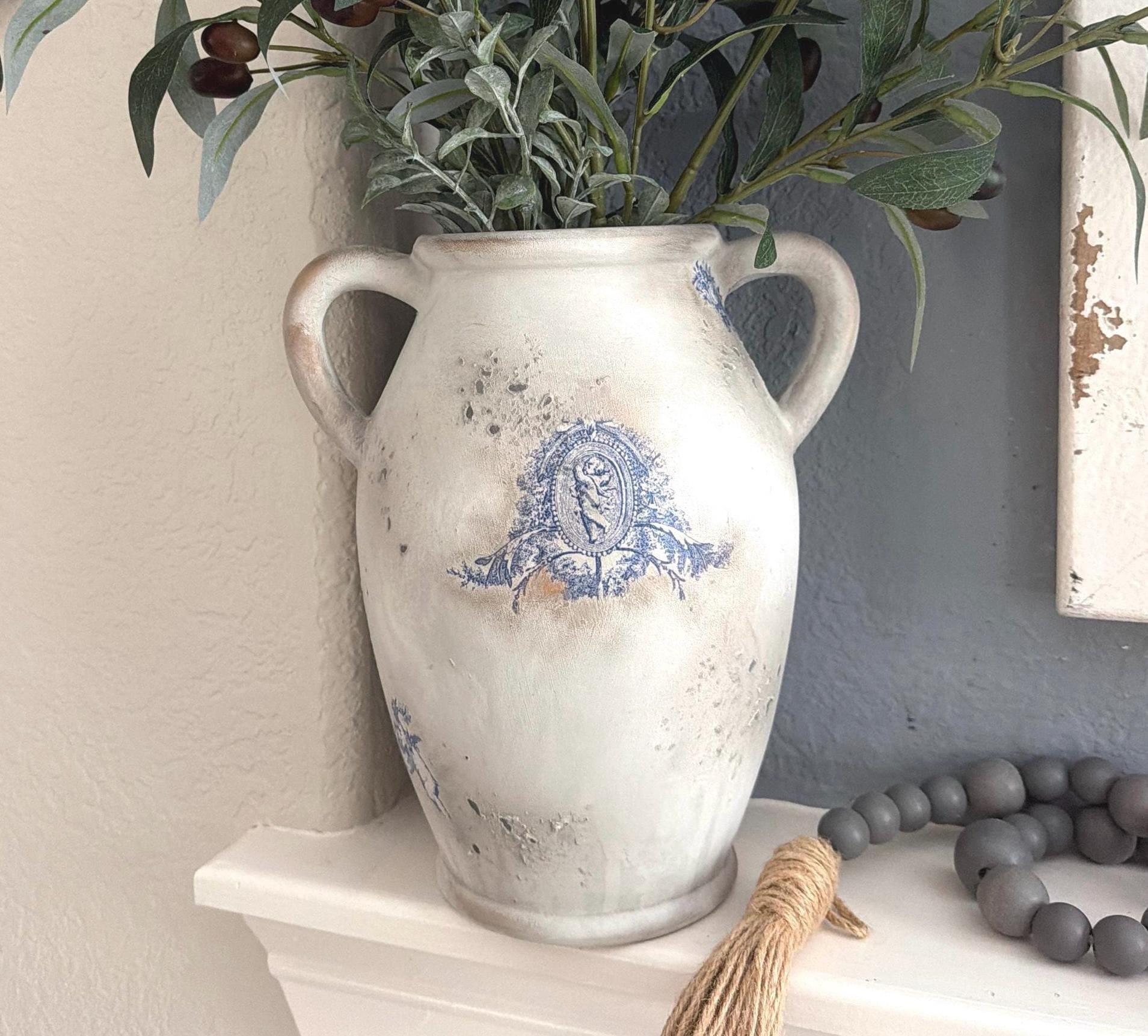 Antique French Blue Vase - Etsy